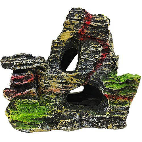 ECOSWAY Aquarium Deko Landschaft Künstlich Rock Mountain Höhle, Steingarten Rock Fisch Garnele Versteck Höhle, Aquarium Ornament Aquarium Dekoration - Stil 2# von ECOSWAY