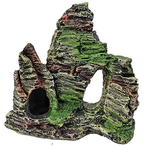 ECOSWAY Aquarium Deko Landschaft Künstlich Rock Mountain Höhle, Steingarten Rock Fisch Garnele Versteck Höhle, Aquarium Ornament Aquarium Dekoration - Stil 4# von ECOSWAY