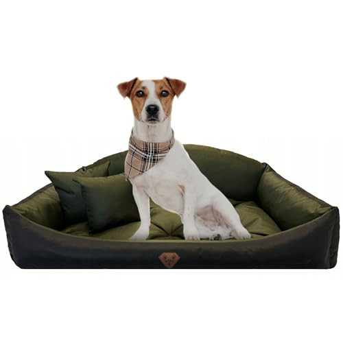 EDANTI Hundebett Hundekissen Hundekorb Modell Shell Muschel Katzenbett Wasserdichtes Hundesofa Für Kleine Mittelgroße & Große Hunde Dog Bed (Grün, 115x95 cm) von EDANTI