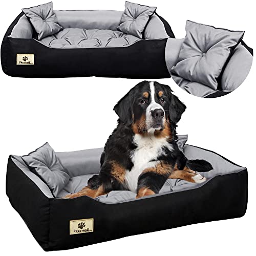 EDANTI Hundebett Hundekissen Katzenbett Tierbett Hundesofa Wasserdicht Grau/Schwarz für große mittelgroße & kleine Hunde (100x75, Grau) von EDANTI