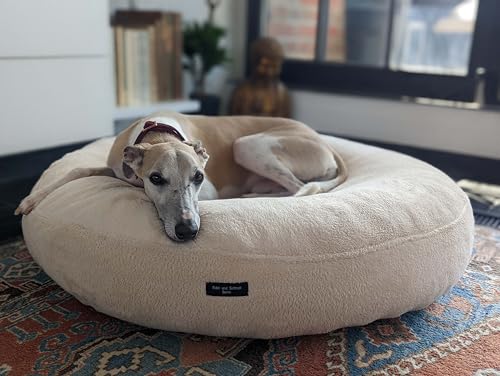 EDEL&SCHNELL Bezug für Hundebett Flocke Hundebettbezug in beige aus weichem Fleece Ersatzbezug für Hundebett mit 125 cm Durchmesser von EDEL&SCHNELL