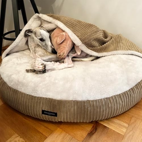 EDEL&SCHNELL Hundebett Wechselbezug dunkles beige 125 cm Ersatz Bezug Hundebett Flocke Bezüge für Hundebetten aus weichem Baumwoll Cord-Stoff von EDEL&SCHNELL