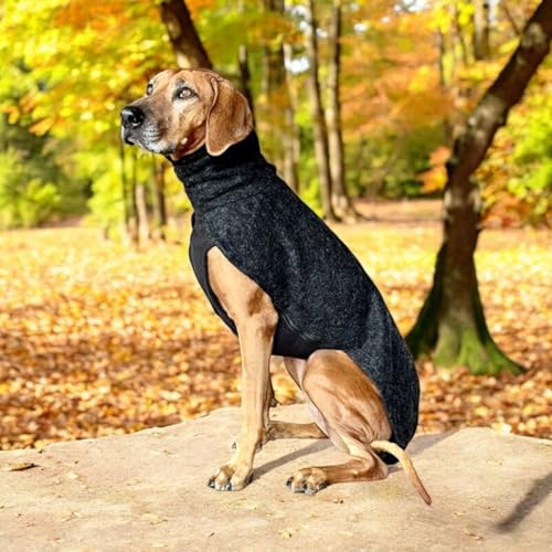 EDEL&SCHNELL Hundemantel wasserdicht, Woll-Wintermantel für Ridgebacks, Dalmatiner, Weimaraner und andere schlanke Rassen, Hunde Wintermantel Größe 35-40 von EDEL&SCHNELL