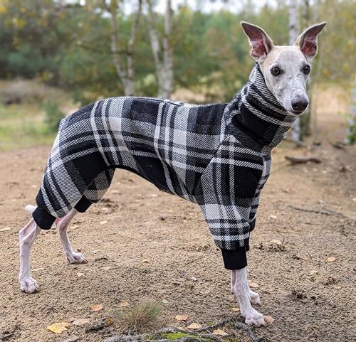 EDEL&SCHNELL Hundepullover mittelgroße Hunde 55 bis 60 cm Wollfleece mit Teddyfellfütterung wärmender Hundepulli in Schottenkaro von EDEL&SCHNELL