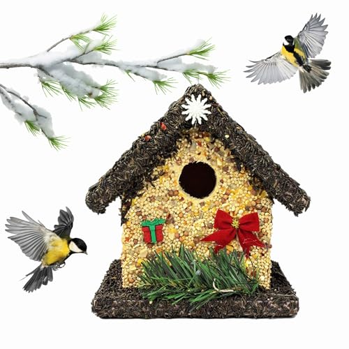 Edible Birdhouses Vogelhaus, handgefertigt, einzigartiges Holz, mit Vogelsamen, wiederverwendbar von EDIBLE BIRDHOUSES