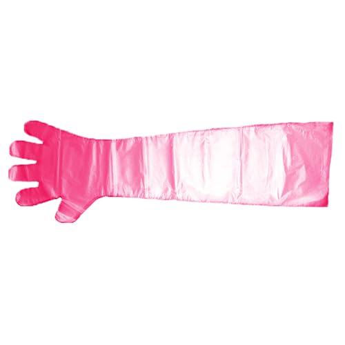 EDWERD Tierärztliche rektale Untersuchungs-Fäustlinge für Rinder, Pferde, Schafe, Gastrointestinale Kontrolle, 89,9 x 24,9 cm, 100 Stück (Rosa) von EDWERD