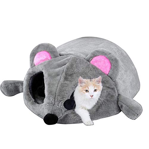 EESLL Katzenbett, Hundebett, waschbares Maus-Katzenbett mit Bezug, niedliches Maus-Höhlenhaus, Katzenzelt, Katzenhäuser, Hunde-Zelt, Haustierbedarf, 49,8 x 39,9 x 21,1 cm von EESLL