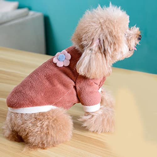 Candy Color Hundekleidung Winter Fleece Haustierkleidung Oansatz Sweatshirt Hoodies Lange Plüsch Ärmellose Weste Jacke Für Kleine Hunde Mops von EFFGAMU