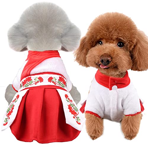 Chinesisches Jahr Kleidung für Hundejahr Kostüm Hoodies für Katzen Hunde Winterkleid Yorkshire Terrier Fleece Frühlingsfest von EFFGAMU