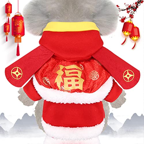 Chinesisches Jahr Kleidung für Hundejahr Kostüm Hoodies für Katzen Hunde Winterkleid Yorkshire Terrier Fleece Frühlingsfest von EFFGAMU