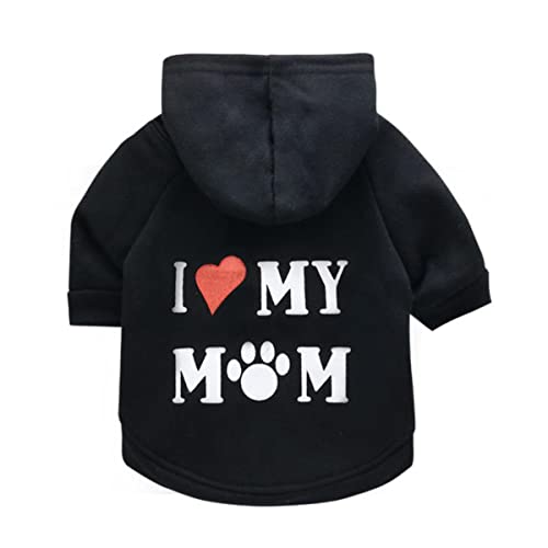 I Love My Mom Print Dog Hoodies Pet Kleidung für kleine Hunde Welpen Mantel Jacke Sweatshirt für Chihuahua Hund Katze Baumwolle Pet Outfits von EFFGAMU