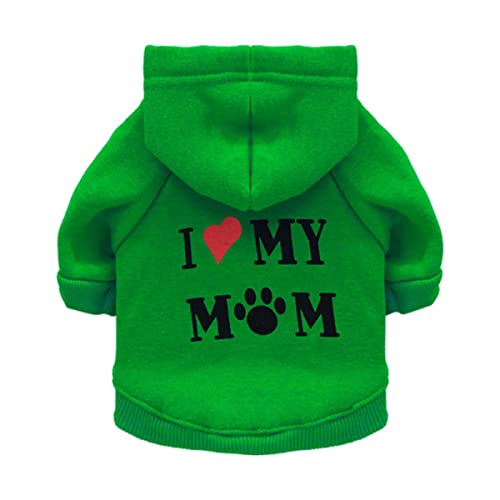 I Love My Mom Print Dog Hoodies Pet Kleidung für kleine Hunde Welpen Mantel Jacke Sweatshirt für Chihuahua Hund Katze Baumwolle Pet Outfits von EFFGAMU