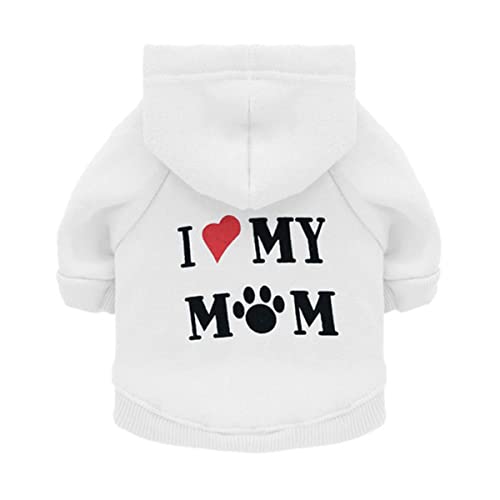 I Love My Mom Print Dog Hoodies Pet Kleidung für kleine Hunde Welpen Mantel Jacke Sweatshirt für Chihuahua Hund Katze Baumwolle Pet Outfits von EFFGAMU