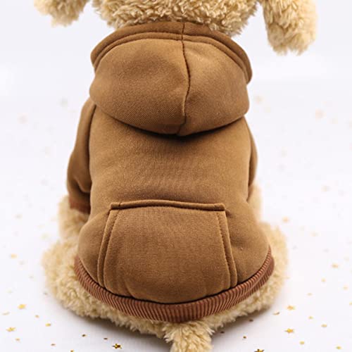 Pocket Pet Hundebekleidung Hunde Hoodies Weiches Fleece Welpe Winterkleidung Solide Jacke Warmer Mantel Haustiere Hunde Hoodie für kleine Haustiere Welpen von EFFGAMU