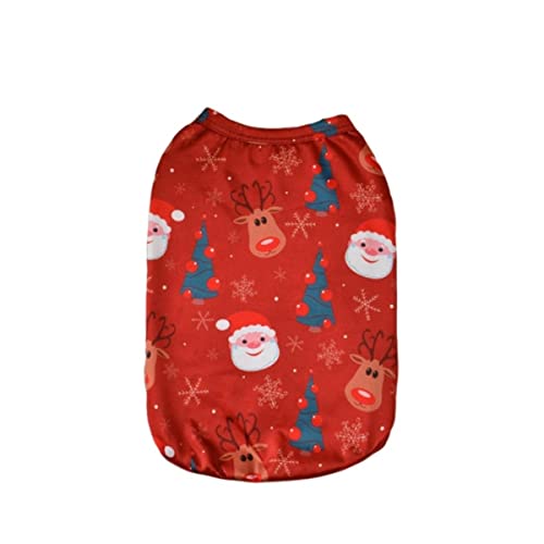 Weihnachten Hundebekleidung Welpen Shirts Santa Elf Print Kostüm Hundekostüm Atmungsaktive Haustierbekleidung für Chihuahua Yorkshire Mops von EFFGAMU