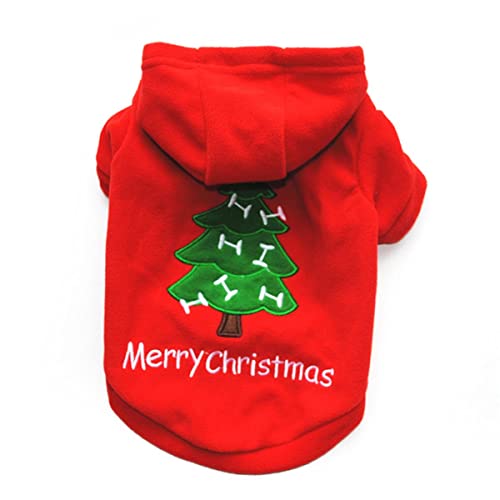 Weihnachten Pet Red Hundebekleidung Für Kleidung Amsll Medium Shirt Winter Hoodies Overalls Welpenmantel Weiche Warme Chihuahua Yorkshire von EFFGAMU