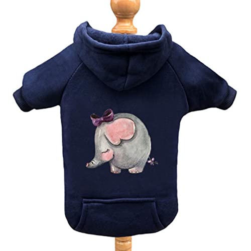 Weihnachtshundekleidung Elch Elephant Print Hund Hoodies Mantel Hunde Sweatshirt für Chihuahua Welpen Haustierkleidung für kleine Hunde Katzen von EFFGAMU