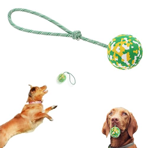 EFYUE Interaktives Hundespielzeug, Hundespielzeug, Ball, interaktiver Naturkautschuk, Hundespielzeug, Bissfester Ball, ein Spielzeugball für kleine und mittelgroße Hunde (Camouflage-Grün) von EFYUE