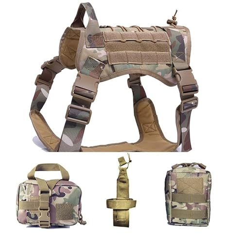 Taktische Tarnung Molle Hundeweste Harness Pet Jacket Hund Brustgeschirre mit Beutel von EGEN