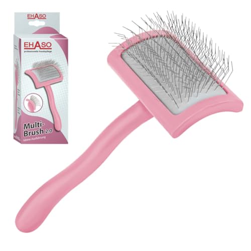 EHASO Hochwertige Hundebürste Multibrush pink, medium Ausführung | Entfernen Sie mühelos und schmerzfrei das lose Haar Ihres Hundes mit unserer Premiumbürste für Hunde | Geeignet für alle Felltypen von EHASO