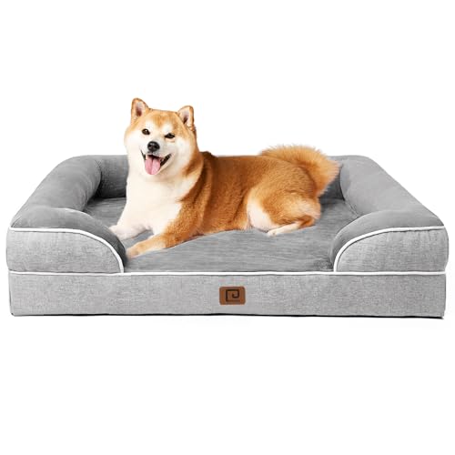 EHEYCIGA Orthopädisches Hundebett Grosse Hunde, Memory Foam Hundekorb Mittelgroße Hunde, Waschbar Hundesofa Wasserdicht rutschfest, Hundecouch mit Hohem Rand von EHEYCIGA