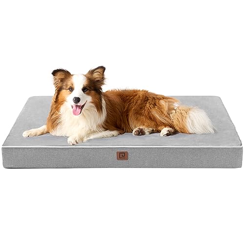 EHEYCIGA Memory Foam Hundebett Grosse Hunde, Orthopädisches Wasserdicht Hundekissen mit rutschfeste Unterseite, Waschbar Hundematratze XL mit Abnehmbarer Abdeckung von EHEYCIGA