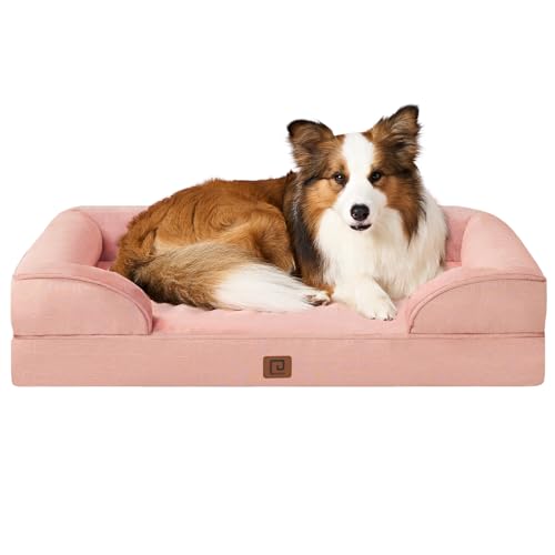 EHEYCIGA Orthopädisches Hundebett Grosse Hunde, Memory Foam Hundekorb Mittelgroße Hunde, Waschbar Hundesofa Wasserdicht rutschfest, Hundecouch mit Hohem Rand von EHEYCIGA