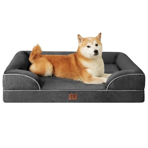 EHEYCIGA Orthopädisches Hundebett Grosse Hunde, Memory Foam Hundekorb Mittelgroße Hunde, Waschbar Hundesofa Wasserdicht rutschfest, Hundecouch mit Hohem Rand von EHEYCIGA