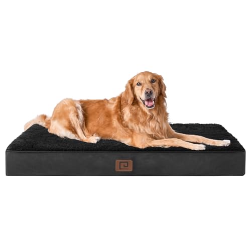 EHEYCIGA Orthopädisches Hundebett Grosse Hunde XL, Hundekissen Waschbar Flauschig, Hundematte Hundematratze mit Abnehmbarem Deckel für Kiste von EHEYCIGA