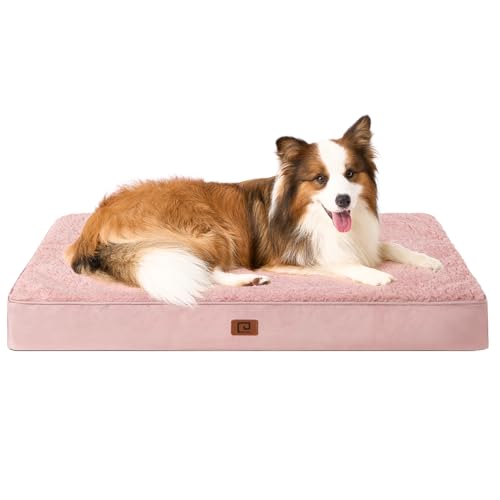 EHEYCIGA Orthopädisches Hundebett Grosse Hunde XL, Hundekissen Waschbar Flauschig, Hundematte Hundematratze mit Abnehmbarem Deckel für Kiste von EHEYCIGA