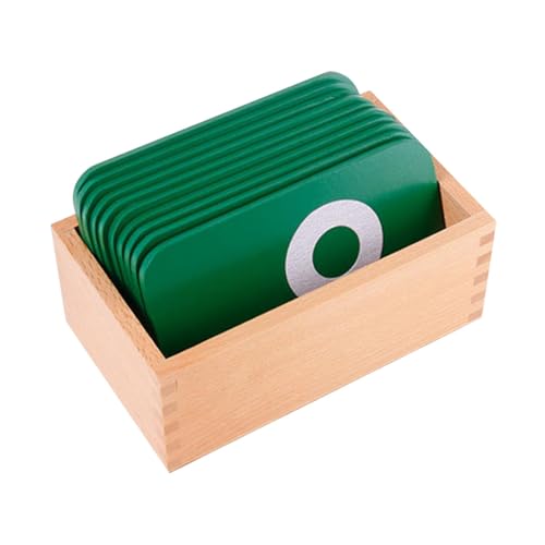 EHJRE Hölzerne Zahlenkarten 0-9 Lernkarten, Safe mit Box Montessori Spielzeug Lernspielzeug für Mädchen, Kleinkinder, Geschenk Kindergarten Jungen, Fachmann von EHJRE