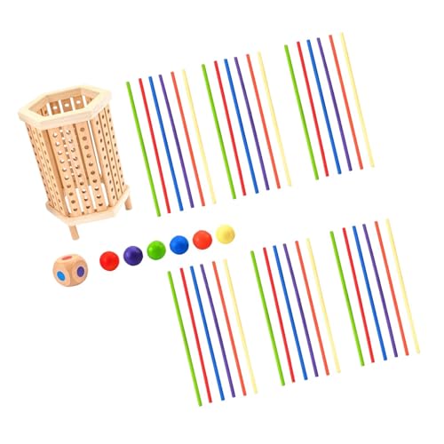 EHJRE Kinder Pull Stick Spielzeug, Kinder Interaktives Brettspiel Montessori Stick Schach, Holzinteressen Intelligentes Spielzeug Kleinkinder Kinder, Sechseck von EHJRE