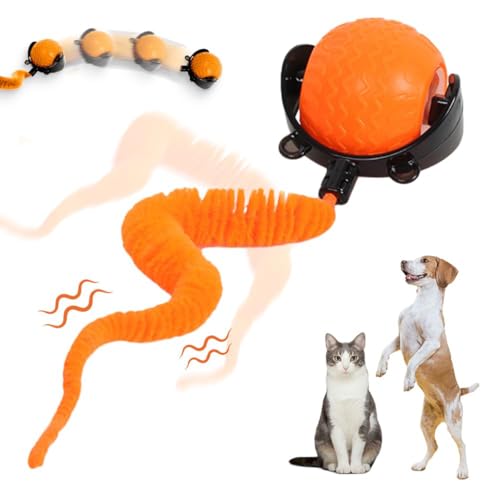 EHOTER Chewy Rolling Ball Rolling Ball für Katzen Smart Interaktives Katzenspielzeug Selbstrollender Ball Elektrischer Ball Spielzeug für Katzen Interaktiver Katzenspielzeugball 360° Rollen Kleine von EHOTER