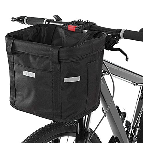 EHOTER Fahrradkorb, Faltbar Fahrrad vorne Korb, mit Lenkeradapter und Kabellbinder,Abnehmbare Lenkerkorb Tasche für Kleiner Hund-Einkaufen-Reisen-Picknick von EHOTER