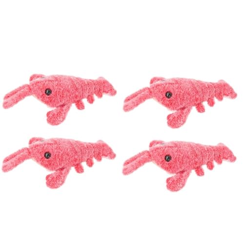 EHOTER Floppy Lobster Hundespielzeug Schlapphummer Interaktiv Springhummer Kauspielzeug Elektrisch Plüsch-Schlenker Kauspielzeug USB- Bewegliches Haustier Spielzeug (4) von EHOTER
