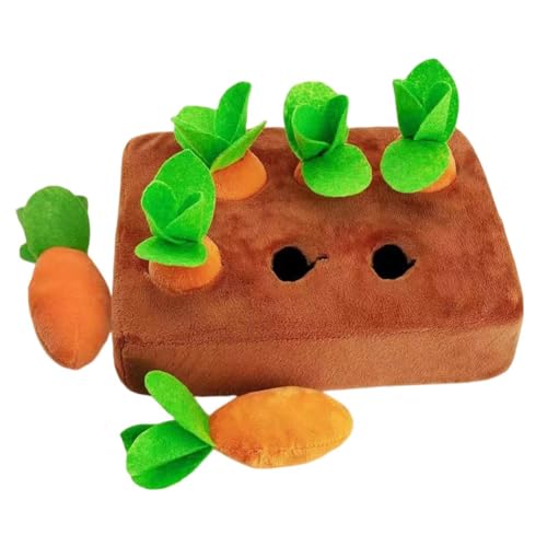 EHOTER Intelligenzspielzeug Für Hund Interaktives Spielzeug Plüsch Karotte Schnüffelteppich Hundespielzeug Hunde Gemüse Plüschtier Mit 6/8 Plüsch Karotten für Katzen Haustier (6 Karotten) von EHOTER