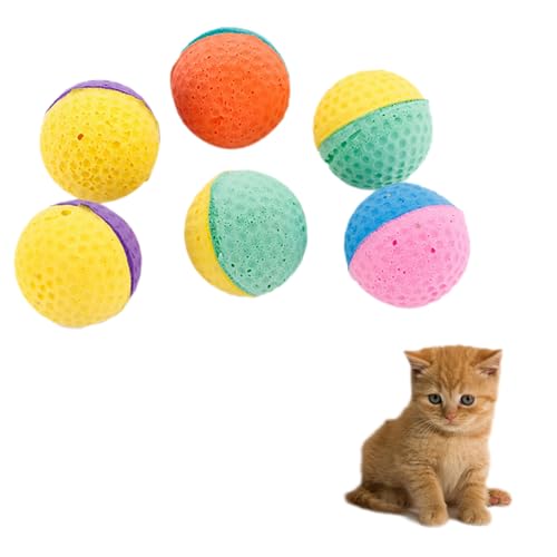 EHOTER Katze Latex Bälle Spielzeug, Haustier Kätzchen Bunte Schaum Ball Kratzen Spielen Spielzeug Interaktive Spielzeug Spaß Trainingsgerät für Katzen Hunde Welpen Kitty Kätzchen Haus (Mehrfarbig) von EHOTER