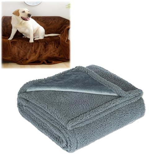 EHOTER Liebesdecke Wasserdicht Haustierdecke Groß Hundedecke Katzendecke Sofaschutz aus Sherpa Fleece Weich Waschbar Kuscheldecke Warm Sofaliebesdecke Outdoor Hundedecke Gwschenk (XL,Grau) von EHOTER