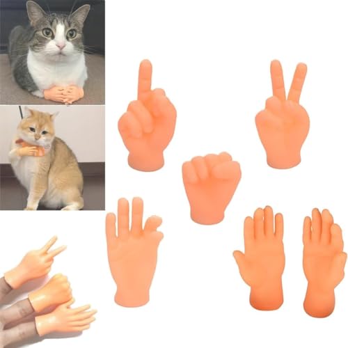 EHOTER Mini-Hände, kleine Fingerhände für Katzen, kleine Hände, Puppen, lustige Fingerhand für Witzspielzeug, Finger-Requisiten, Spielzeug für Katze, Hund, Haustiere, Spielzeit, von EHOTER