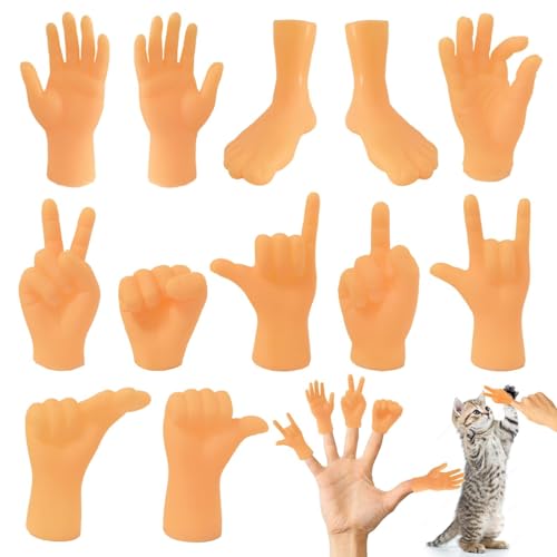 EHOTER Mini-Hände, kleine Fingerhände für Katzen, kleine Hände, Puppen, lustige Fingerhand für Witzspielzeug, Finger-Requisiten, Spielzeug für Katze, Hund, Haustiere, Spielzeit, von EHOTER