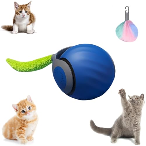 EHOTER Speedy Tail Katzenspielzeug Interaktives Katzenspielzeug für Indoor-Katzen Automatisch Beweglicher Katzenspielzeug Ball USB Wiederaufladbar Smart Cat Toys Ball Zwei Geschwindigkeitseinstellung von EHOTER