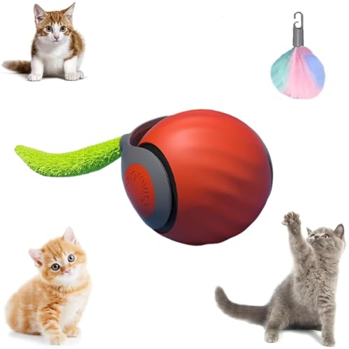 EHOTER Speedy Tail Katzenspielzeug Interaktives Katzenspielzeug für Indoor-Katzen Automatisch Beweglicher Katzenspielzeug Ball USB Wiederaufladbar Smart Cat Toys Ball Zwei Geschwindigkeitseinstellung von EHOTER