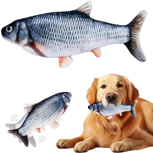 EHOTER Tanzender Fisch Hundespielzeug Schlenkerfisch Hundespielzeug Flopping Fisch Katzenspielzeug Flopping Fisch Hundespielzeug Tanzender Fisch für Hunde Interaktives Hundespielzeug Tanzender Fisch von EHOTER