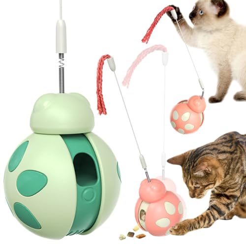 EHOTER Tumbler Katzenspielzeug, langlebiges Katzenspielzeug für Indoor-Katzen, Balance-Auto, Kätzchen-Spielzeug, interaktives Katzenspielzeug mit Teaser, Leckerli-Spender, Katzengeschenke für Übung, von EHOTER