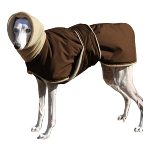 Hunde-Wintermantel mit warmem Fleecefutter, Outdoor-Hundebekleidung mit verstellbaren Bändern, warmer Hundemantel, Fleecekleidung, mittelgroße und große Hundekleidung, Größe M, Kaffeebraun von EHOTER