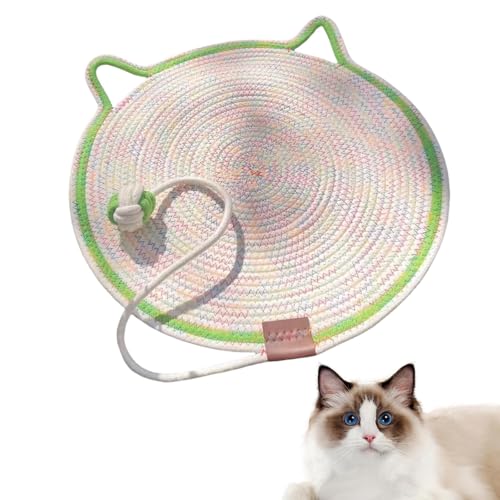 Pets Doppel-Kratzmatte für Indoor-Katzen, natürliches Baumwollseil, Katzenkratzmatte, Doppel-Kratzmatte für Boden, Wand, Couch, Teppich, Sofa (Grün, 43 cm) von EHOTER