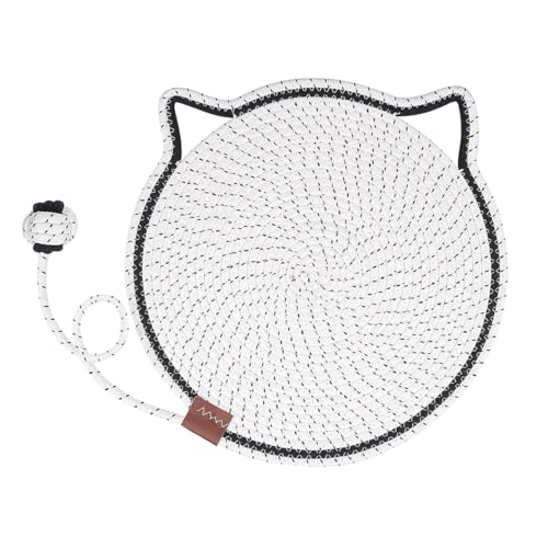 Pets Doppel-Kratzmatte für Indoor-Katzen, natürliches Baumwollseil, Katzenkratzmatte, Doppel-Kratzmatte für Boden, Wand, Couch, Teppich, Sofa (Weiß, 50 cm) von EHOTER