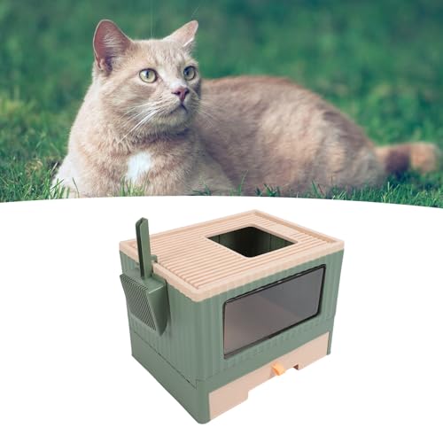 Geschlossene Katzentoilette, Große, überdachte Katzentoilette mit Schublade, Geschlossene Katzentoilette, Leicht zu Reinigende, Große Obere Einstiegsschale, 17,7 X 13,4 X 13,2 von EIMSOAH