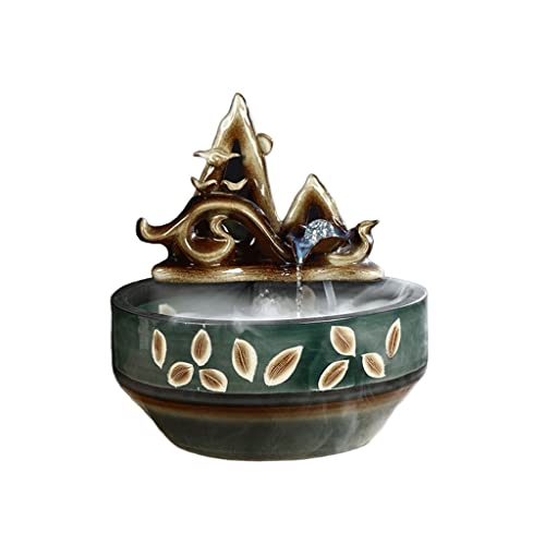 Fischschalen Aquarium Aquarium-Keramik-Aquarium Home Living Room Circulation Flow Water Fish Tank Feng Shui Lucky Ornaments Balcony Fish Culture Bowl Mittelstücke Vase (Color : C, Size : 33CM) von EINES