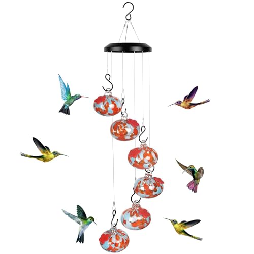 EIOLWJIEO Bezauberndes Windspiel für summende Vogelhäuschen aus Kunststoff für Terrassen und Gärten, Kolibri und Schlafzimmer. Decks, Verandas, orange von EIOLWJIEO